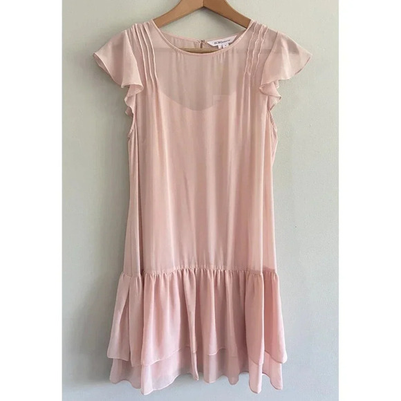 NWT BGBGeneration Dress Sheath Flutter Sleeves Pink Small S New - Picture 1 of 4
